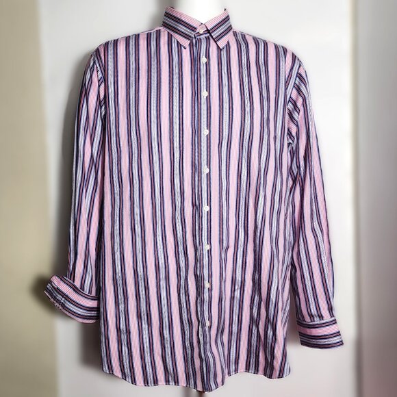 Men's Tailored Striped Shirt By Maxwell Clothiers, Hong Kong, Colors POP! - Picture 1 of 9
